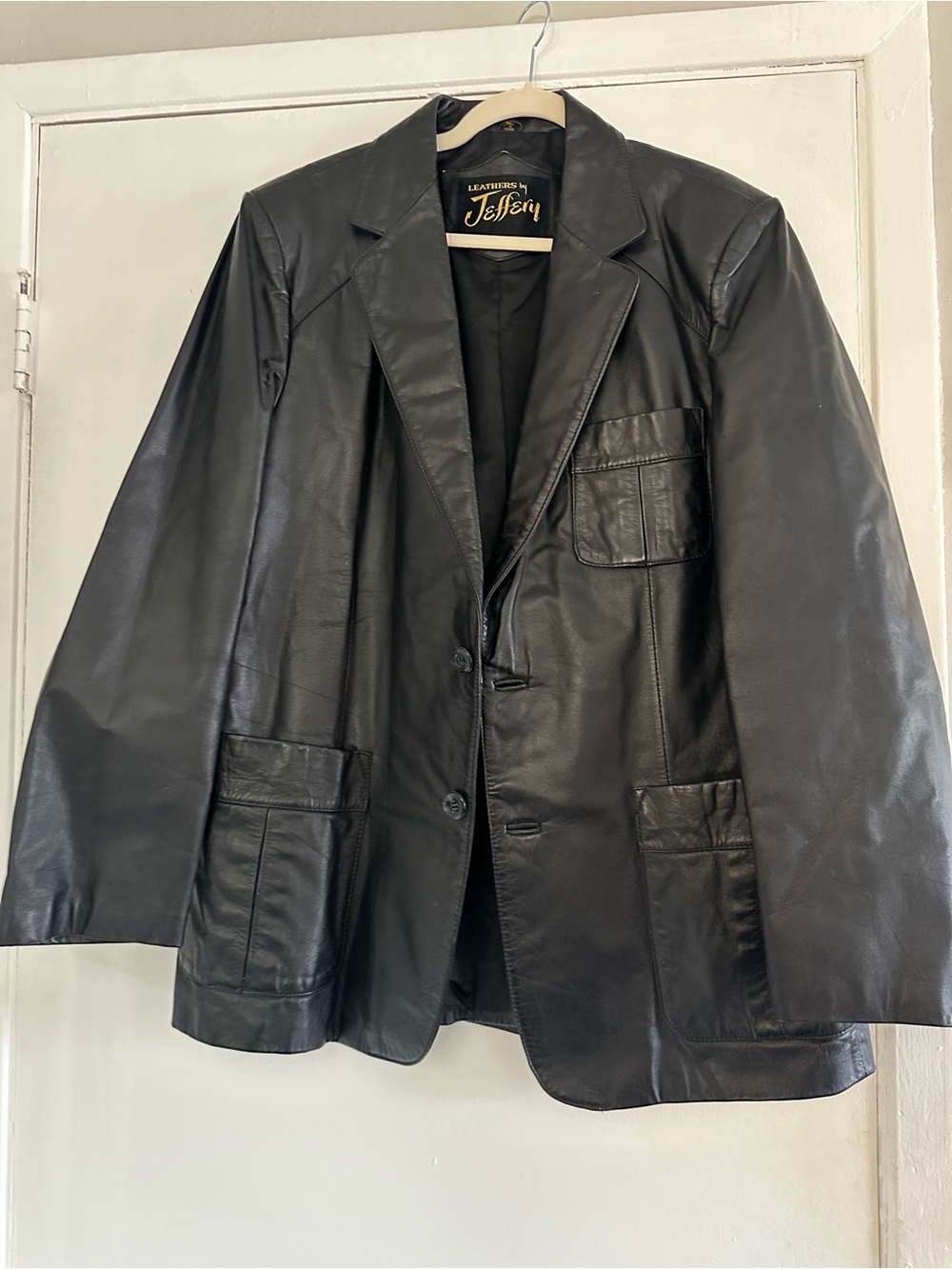 Leather Blazer Jacket - Black - Leathers by Jeffrey
